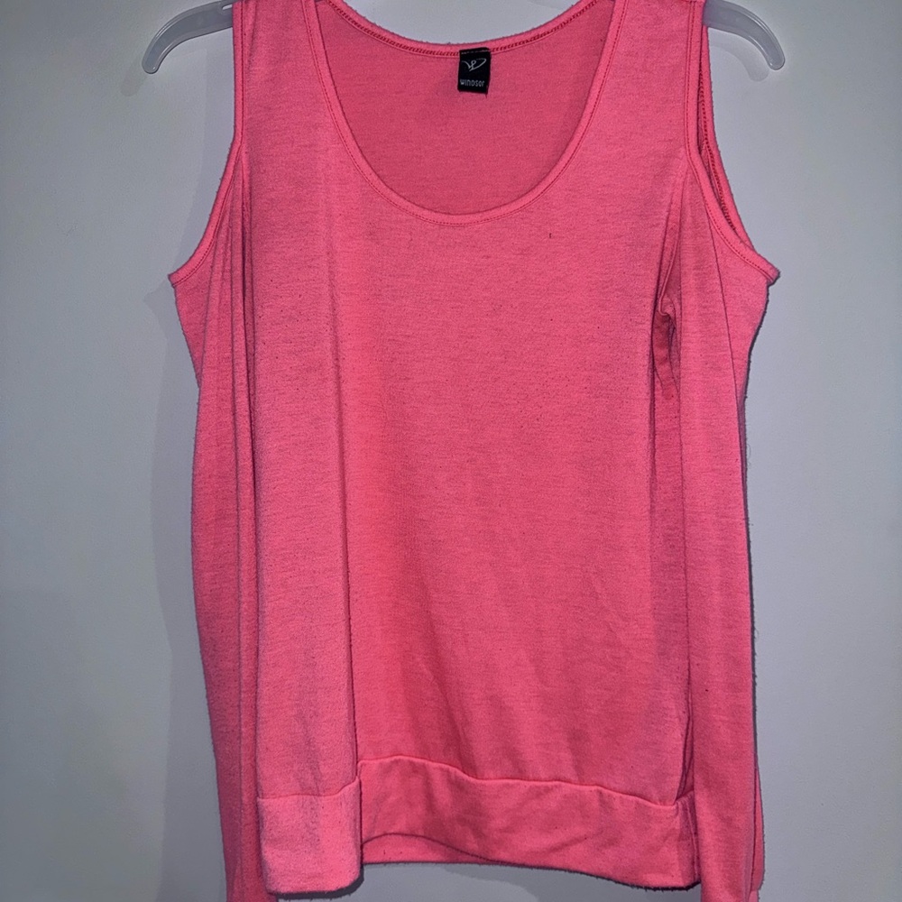 Bright Pink open shoulder top